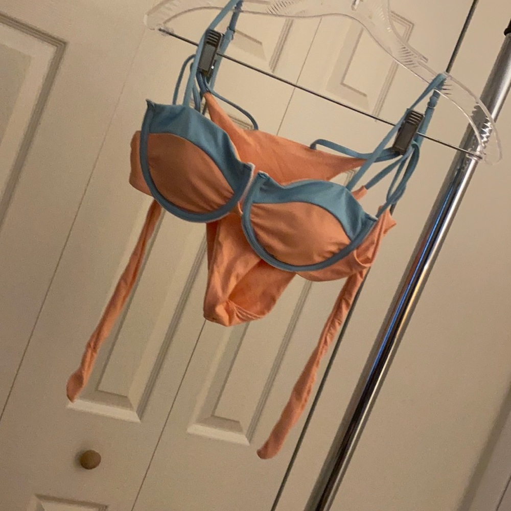 High rise strap bikini